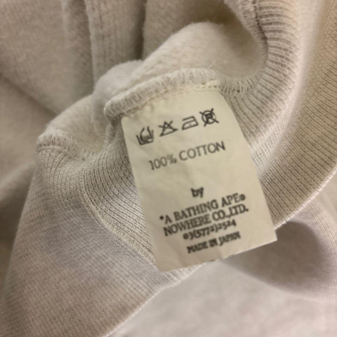 90s 初期タグ APE グレー ロゴ トレーナー L - トップスアウトレット