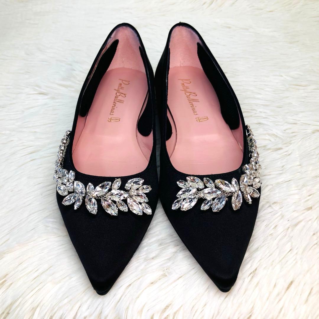 極美品】プリティ・バレリーナ 36-2/1 ポインテッドビジュー フラット