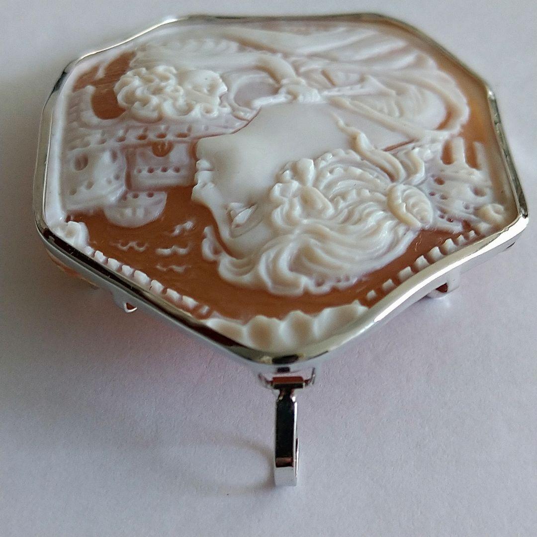 生ハムメロン様専用✤作家ものシェルカメオ✤K18WG『ラッパを吹く少年