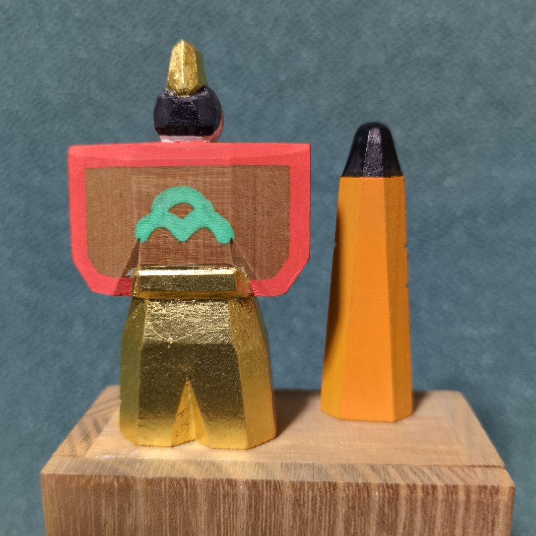 奈良一刀彫り 雛人形 川口神泉 立雛 共箱付き 伝統工芸 木彫 - メルカリ