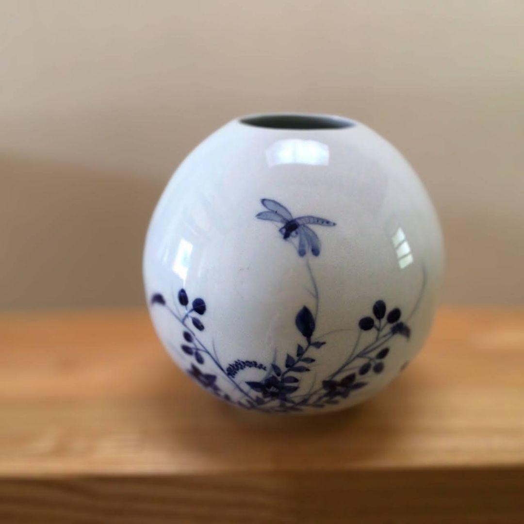 限定品☆豊泉窯《蔵出し》 秋草とんぼ　丸花瓶