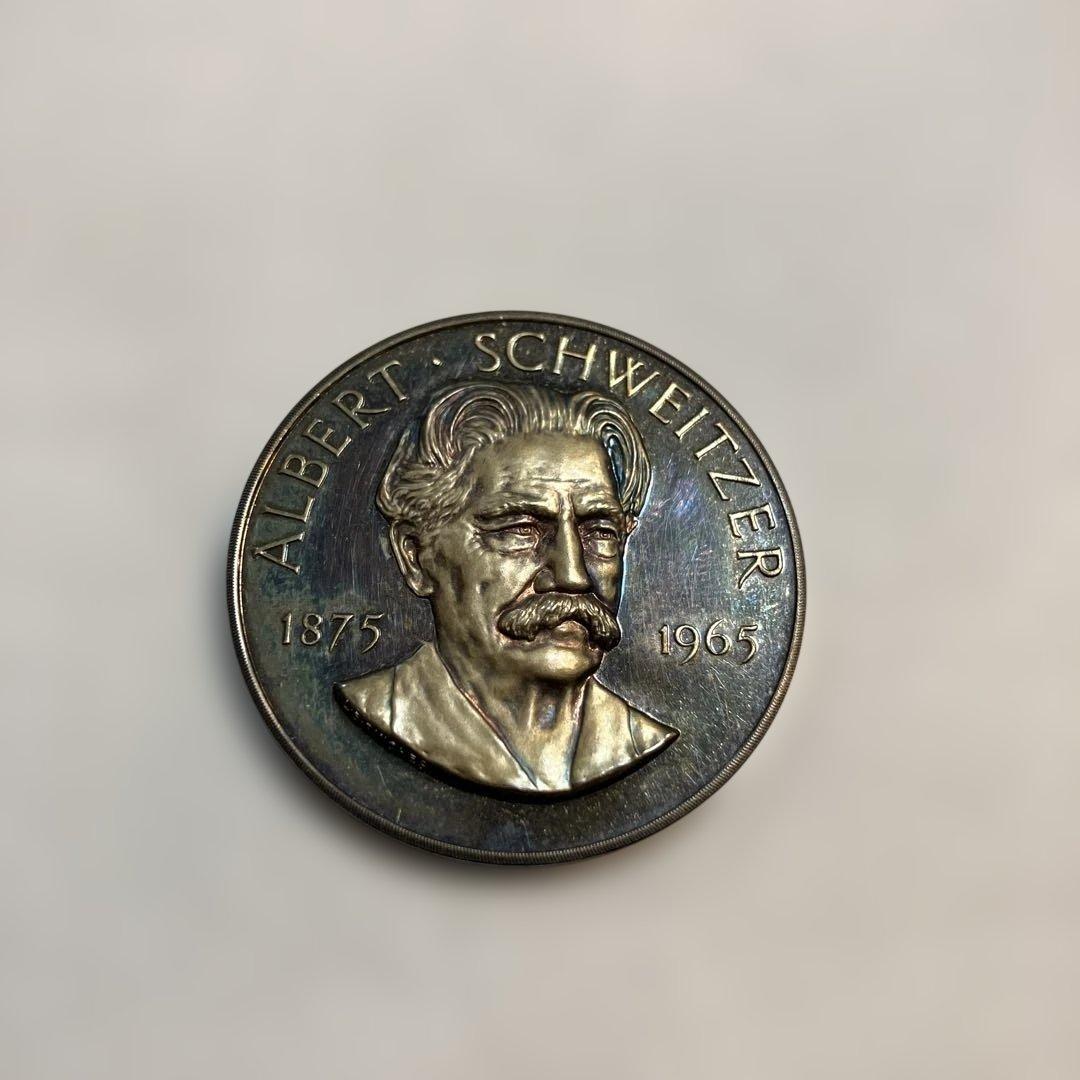 アルベルト シュバイツァー 記念メダル 銀 1875 1965 イギリス製