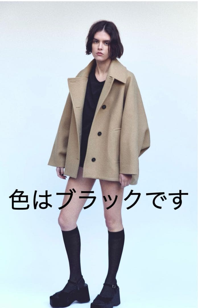 ZARA オーバーサイズ ショートウールブレンドコート - メルカリ
