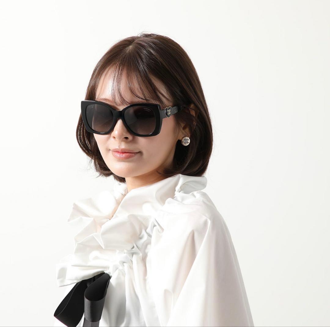 美品 CHANEL スクエアシェイプサングラス ハート ココマーク 完売 希少