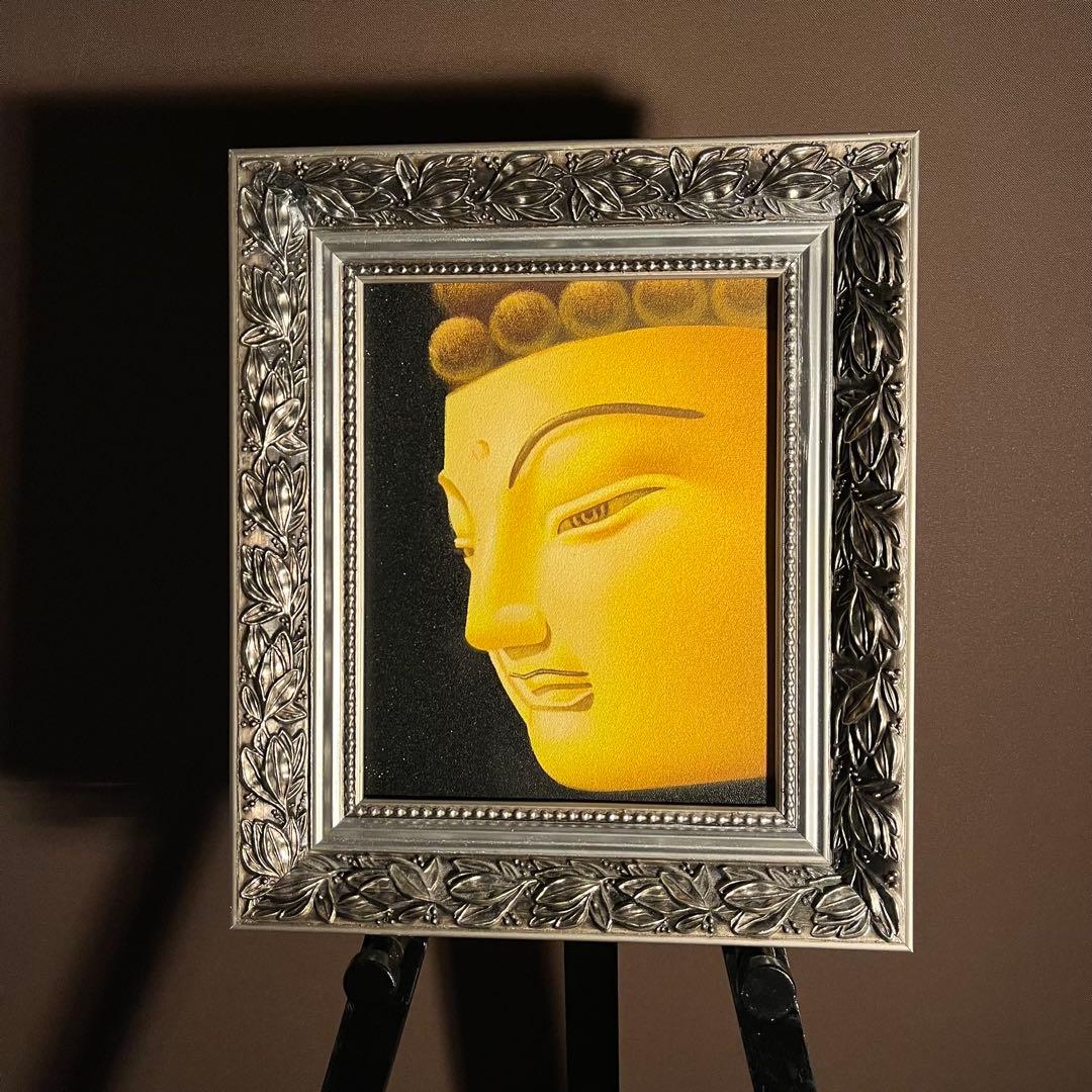 手書き油絵 仏像 額付 肉筆絵画 インテリア 油彩画 - メルカリ