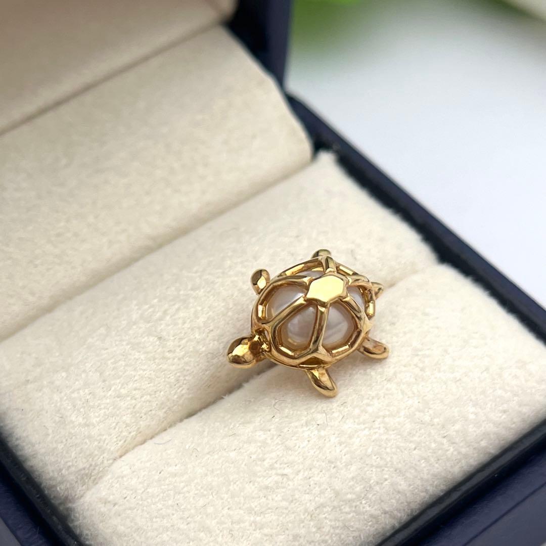 ☆美品☆ミキモト K18 ピンブローチ パール カメ 皇室御用達ブランド