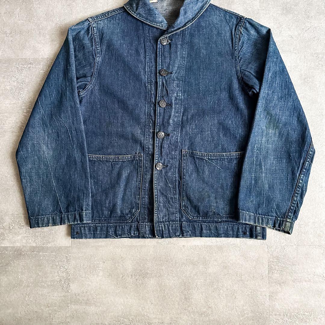 1940's US NAVY ヘチマ襟 ショールカラー デニムカバーオール - メルカリ