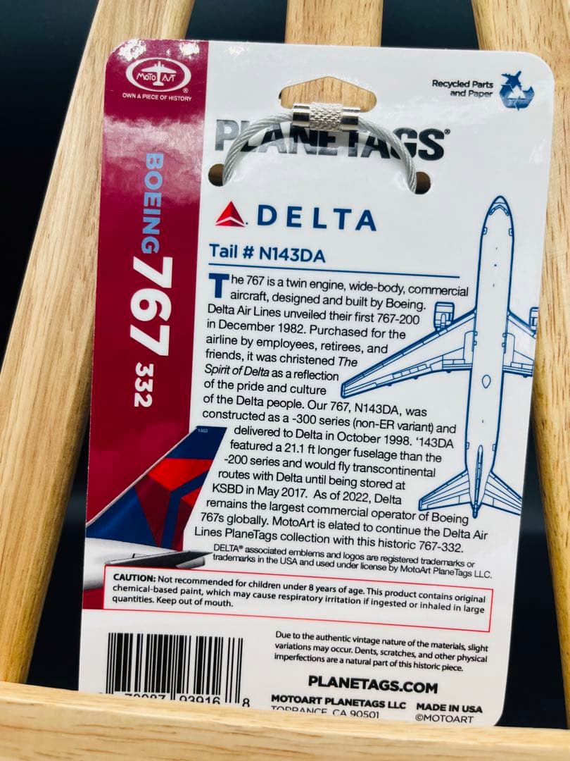 PLANETAGS B767 DELTA Blue 機体再生キーホルダー - メルカリ