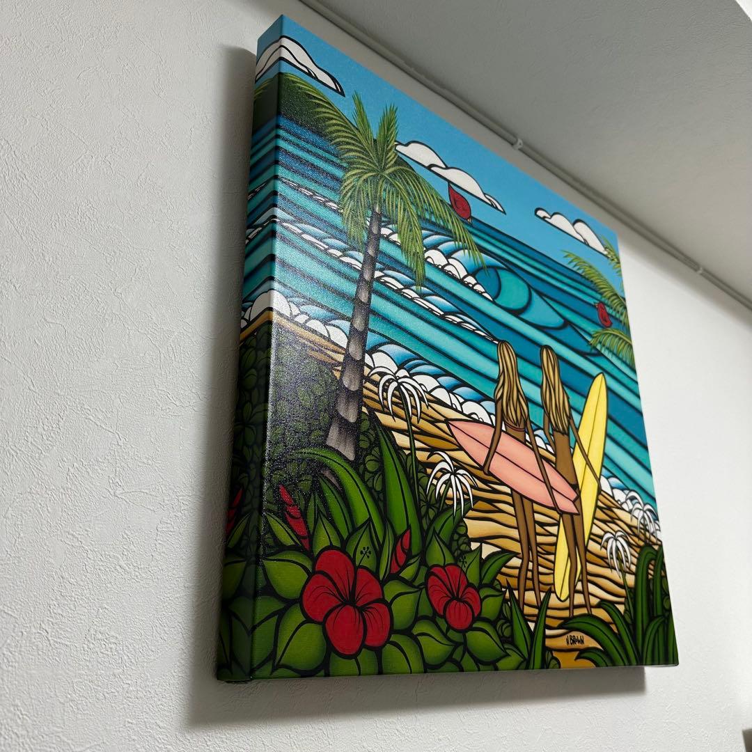 ヘザーブラウン ジクレー キャンパスプリント絵画 虹サーフィン