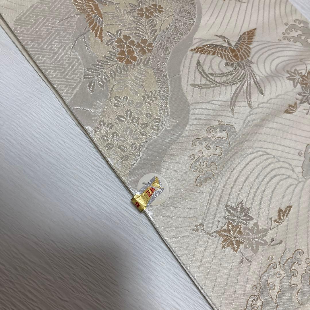 豪華刺繍正絹黒留袖袖フルセットお探しの方 西陣織袋帯 牡丹 駒刺繍 銀