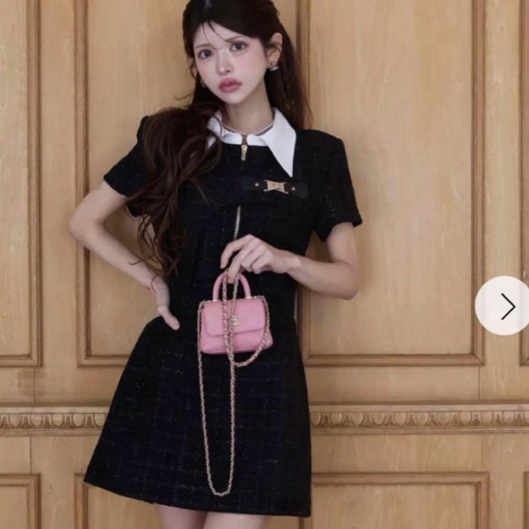 新品未使用 タグ付き Randy アシンメトリーツイードハーフスリーブ