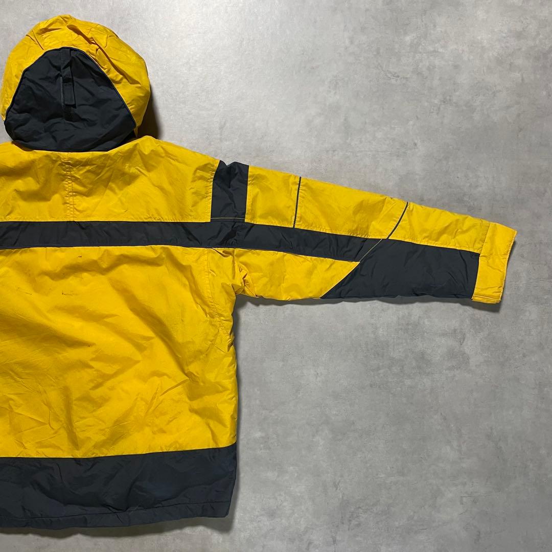 90sColumbiaコロンビア中綿アノラックジャケットイエローブラック刺繍