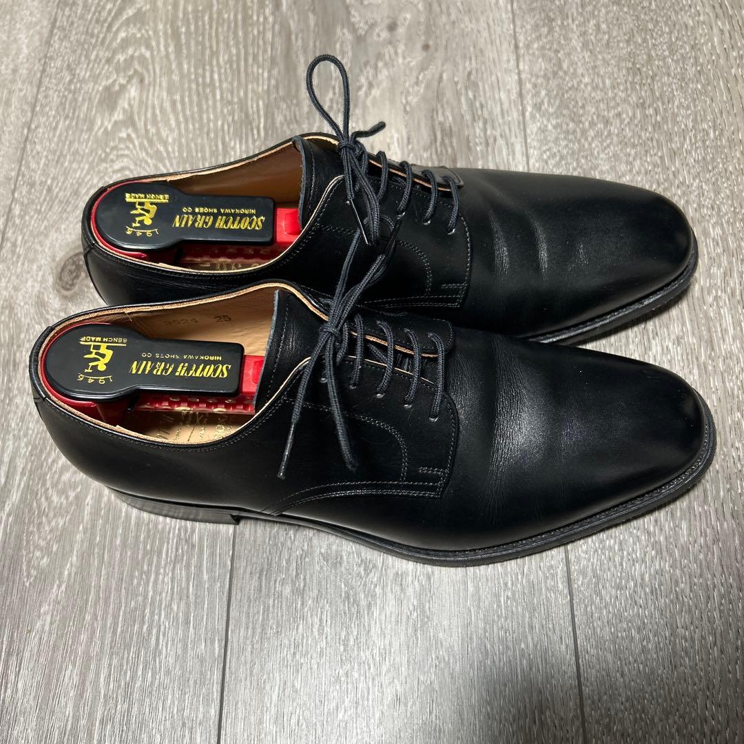 スコッチグレイン 3524 アシュランス プレーントウ 黒 25 - メルカリ