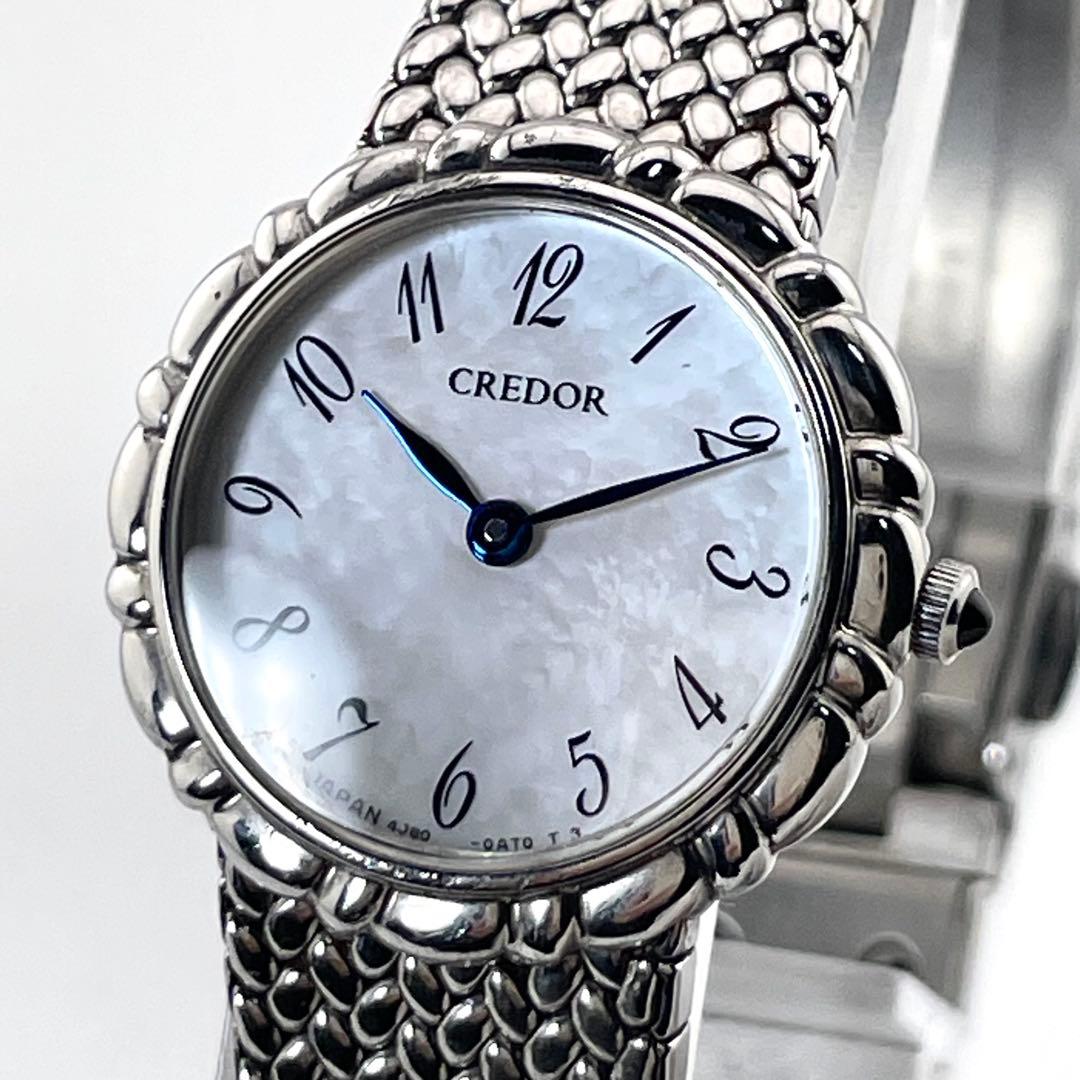 稼働/新品電池】セイコー クレドール シグノ シェル文字盤 腕時計