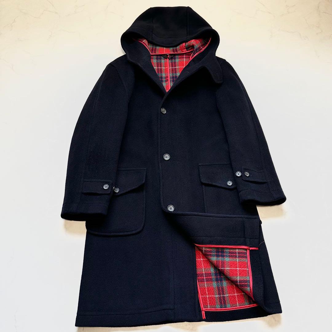 XL相当 Moorbrook◎バラクータ ダッフルコート ウール 肉厚 濃紺42