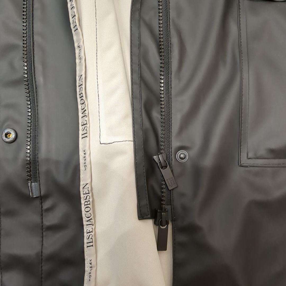 ILSE JACOBSEN ブラックレインコート38 ILSE JACOBSEN ブラックレイン