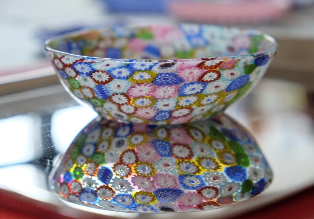 吹きガラス ミルフィオリ ムラーノガラス ヴェネチアングラス/小皿