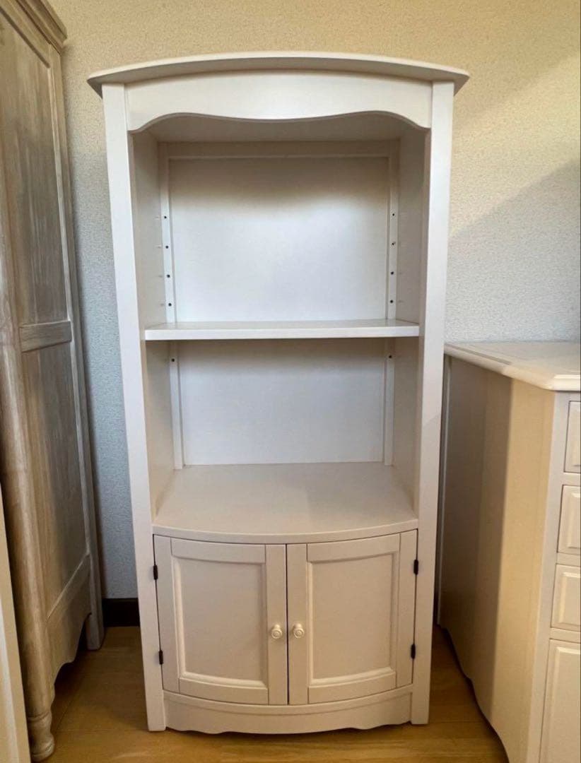 リリーホワイトリリージョン家具本棚ブックシェルフ北欧調白可愛い