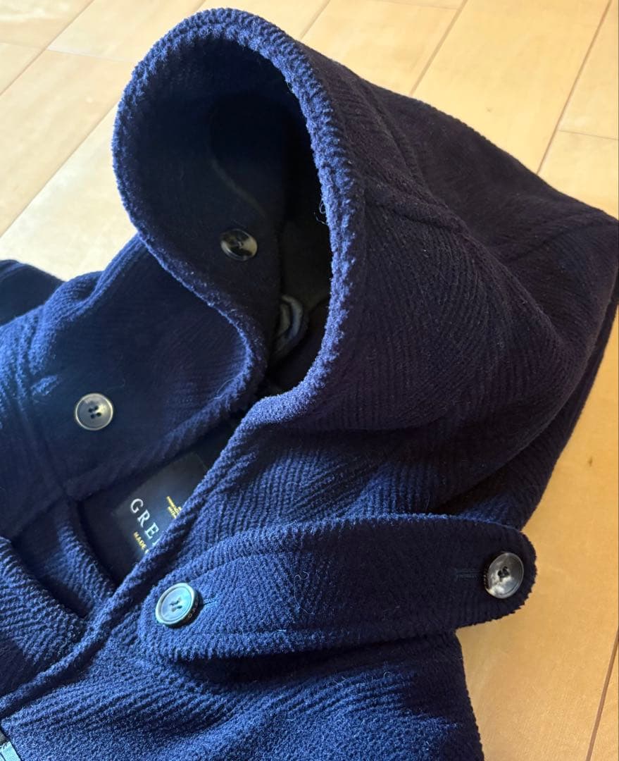 おしゃれな英國製】GRENFELL ネイビー ダッフルコート フード付き