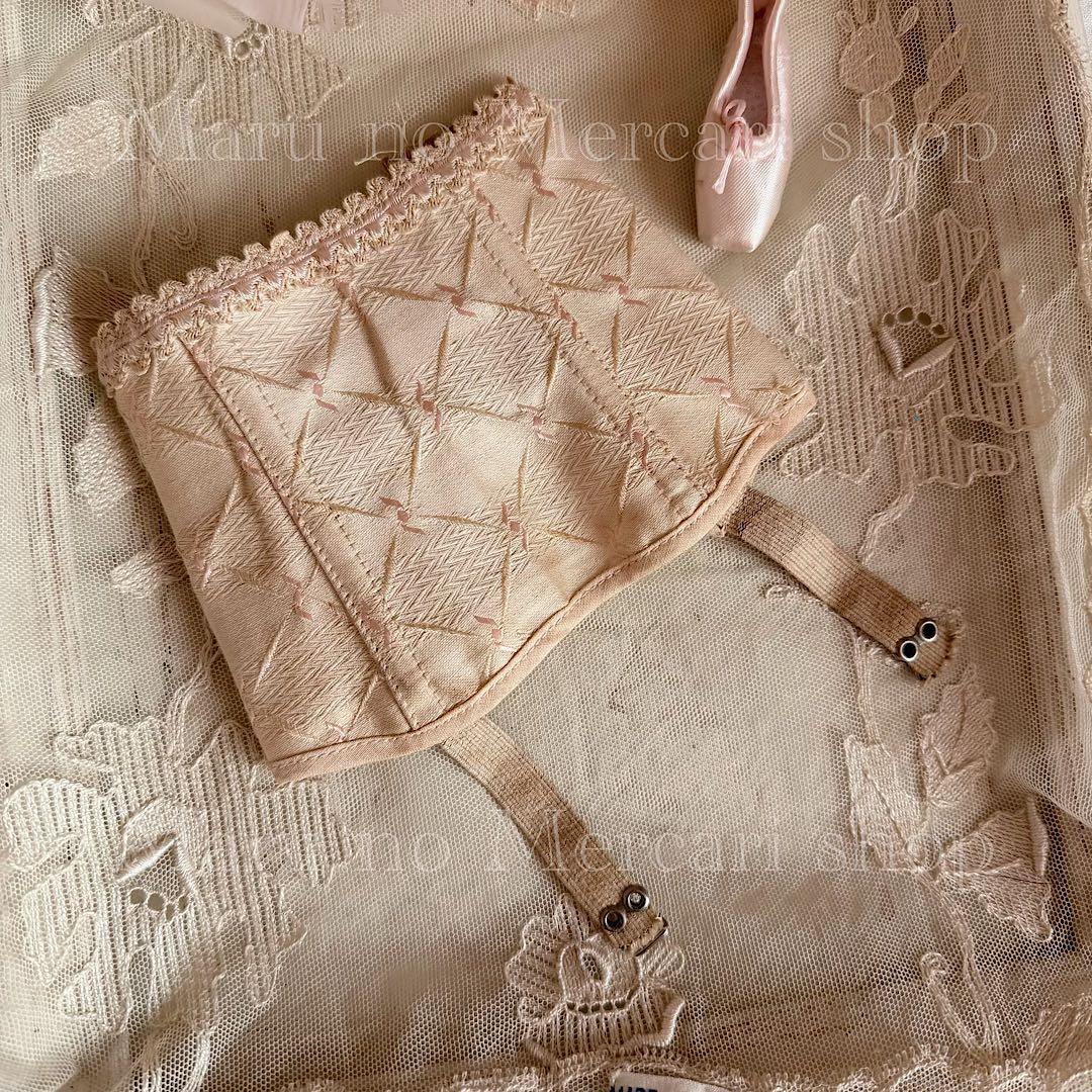 フランスアンティーク ドール用 コルセット 羽 トゥシューズ レース