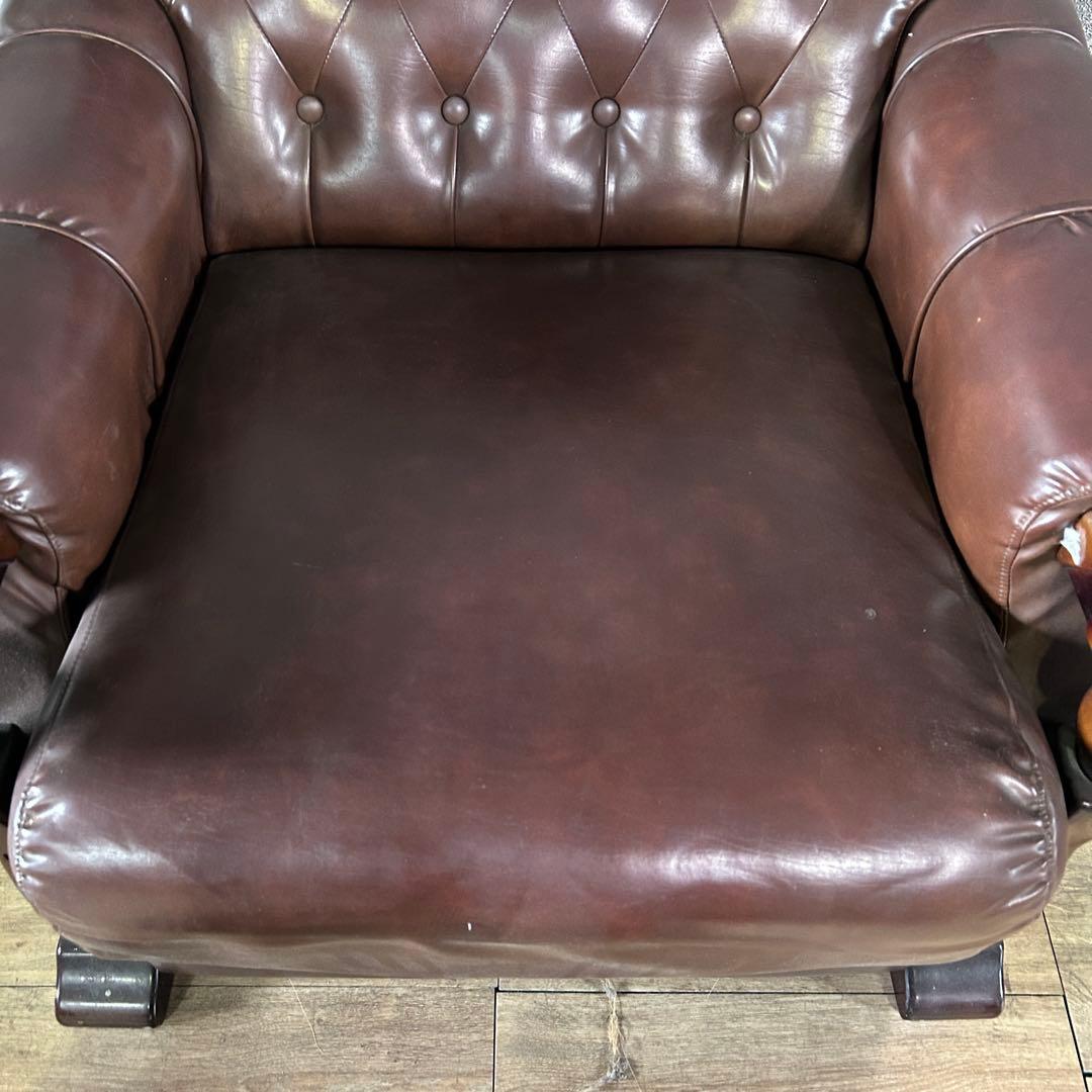 カリモク家具 karimoku꧂オールドカリモク 1Pレザーアームソファ