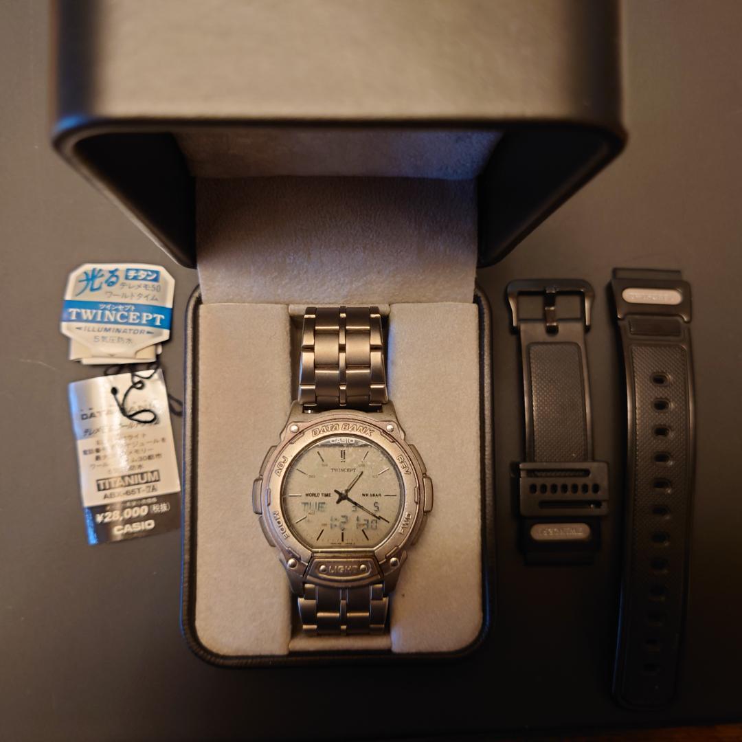 CASIOカシオ データバンク チタン ツインセプト ABX-65 - メルカリ