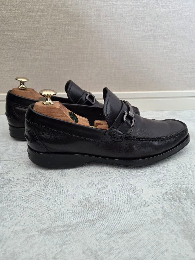 【美品】FERRAGAMO ガンチーニ ローファー 24.5cm ダークブラウン