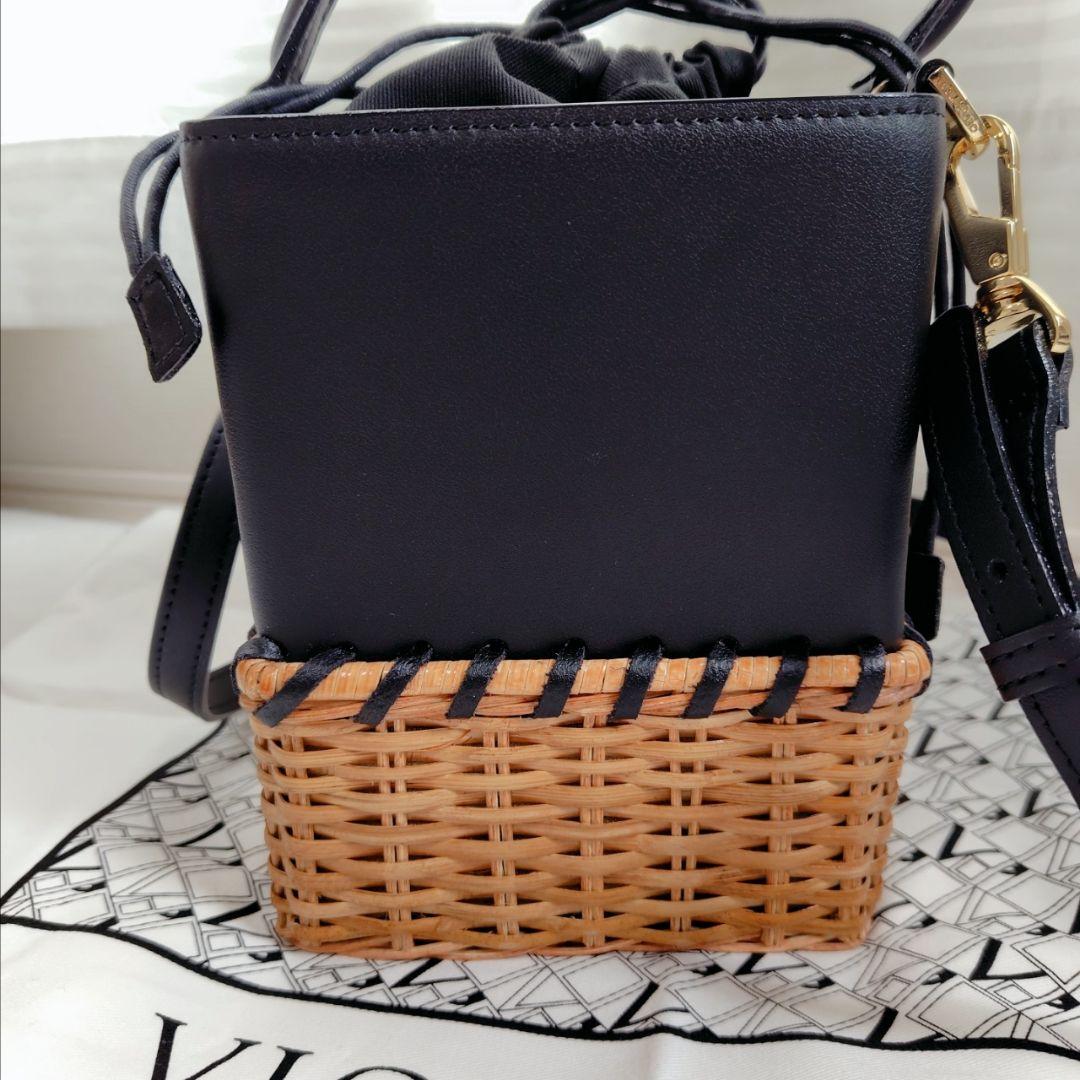 極美品 ヴィオラドーロ ラタン カゴバッグ イタリアンスプリットレザー