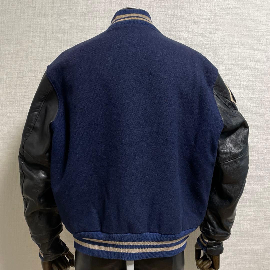 80s ゴールデンベア 袖革 スタジャン ビッグワッペン USA製 ビンテージ