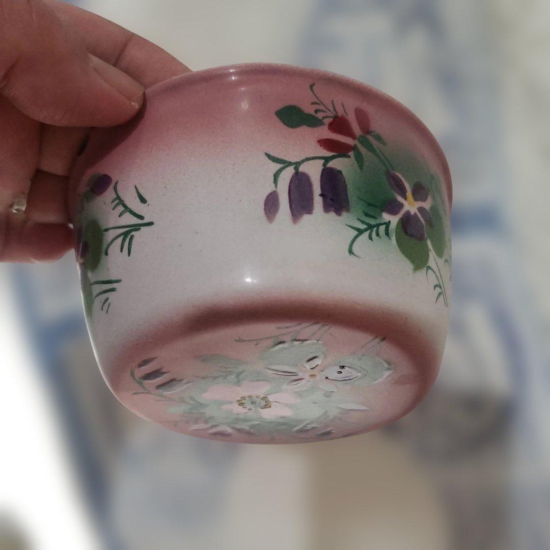 フランスアンティーク ホーロー❣️Japy ピンク すみれ柄 ミルクパン