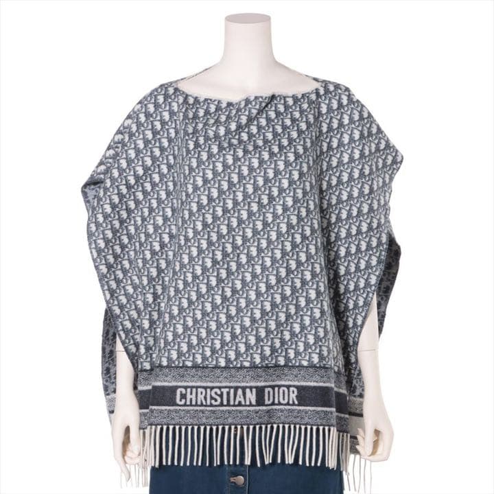 クリスチャンディオール オブリーク カシミヤ ポンチョ - マフラー