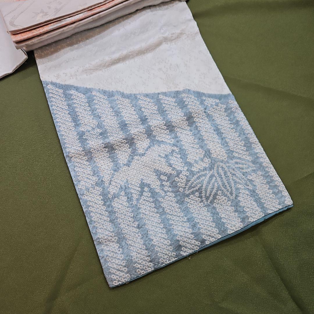 付け下げ訪問着フルセット 絞り 三越 袋帯 銀糸 - メルカリ