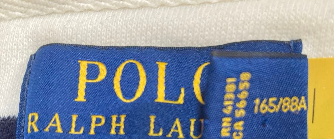 Polo Ralph Lauren ポロシャツ 裏起毛XS ネイビー/ホワイト