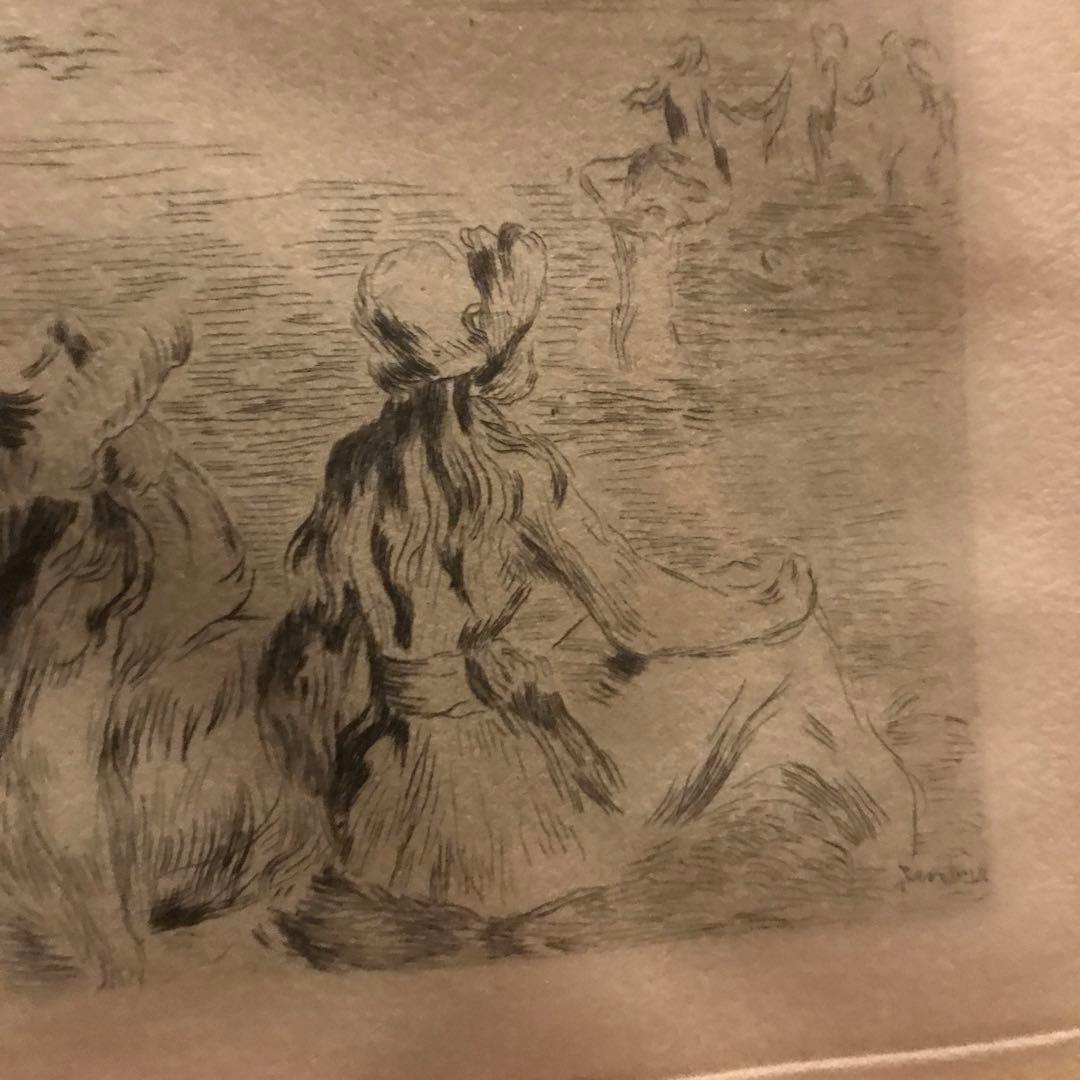 【エッチング作品】ルノアール風サイン入り（模写？／鑑定推奨）額付き