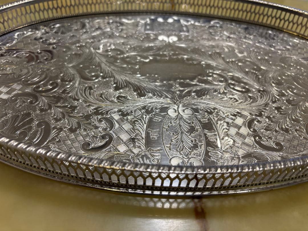 英国 アンティーク Viners of Sheffield オーバルトレイ - メルカリ