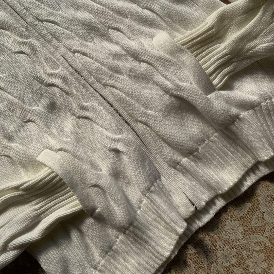 超美品 ポロラルフローレン コットンケーブル編みジップアップニット