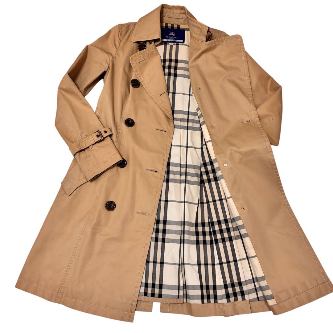 バーバリーブルーレーベル トレンチコート ノバチェック ベージュ 38 M