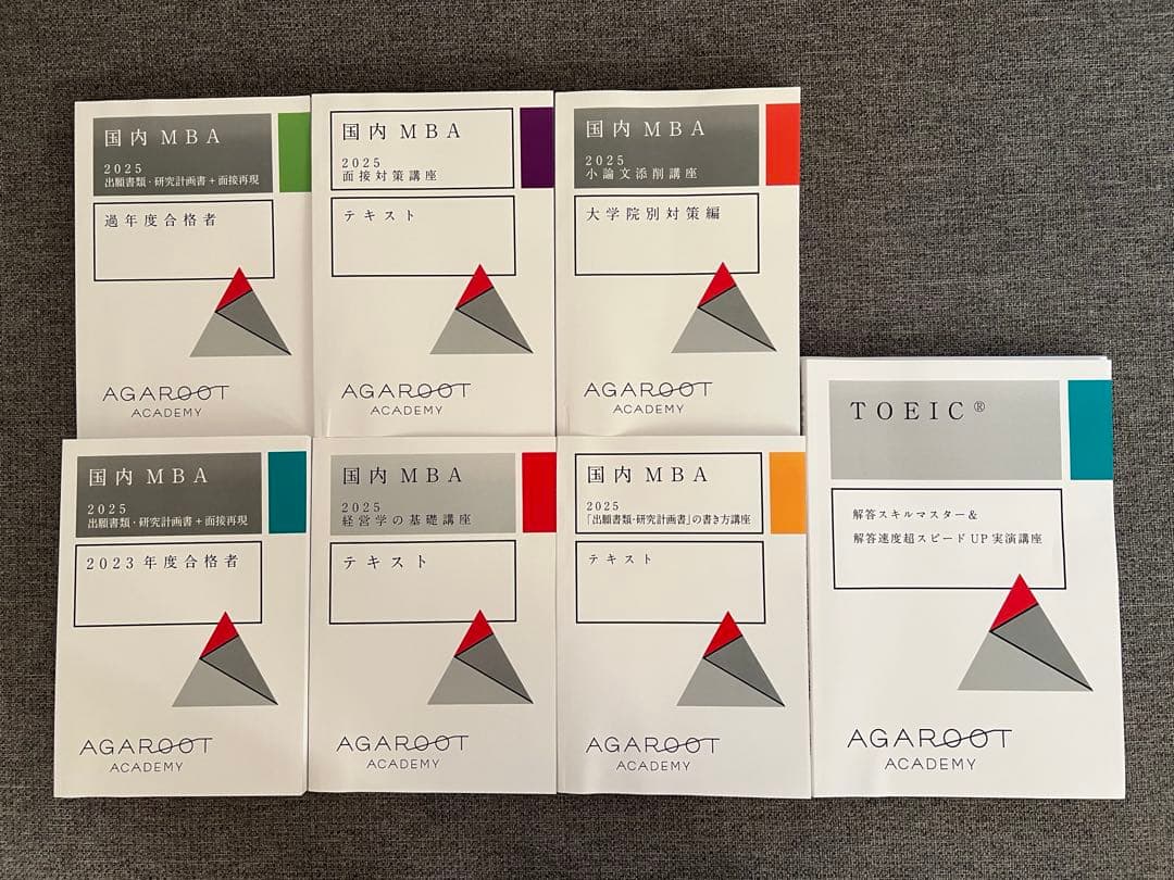 アガルート国内MBA 2025 テキスト7冊セット ◾️2025年【45万円フルカリキュラム】アガルート国内MBAテキスト