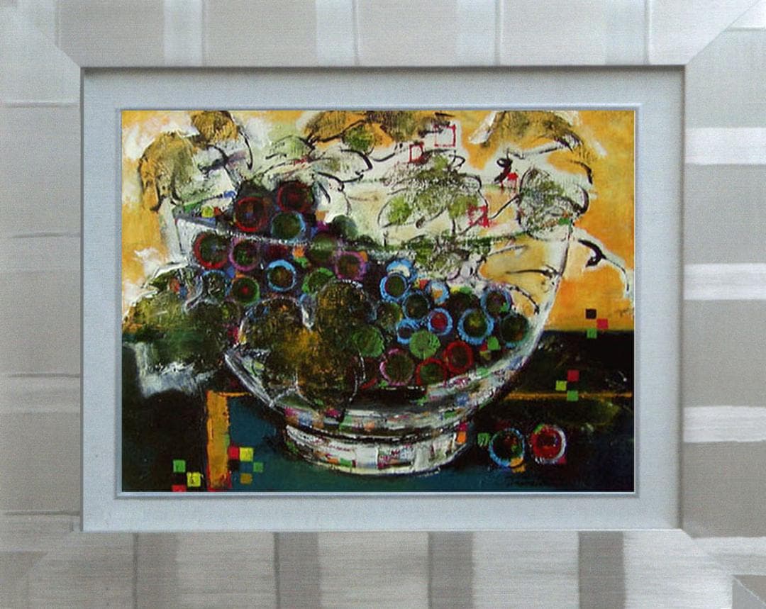 油絵 絵 絵画 インテリア uF6-061203 静物 果物 ぶどう - メルカリ