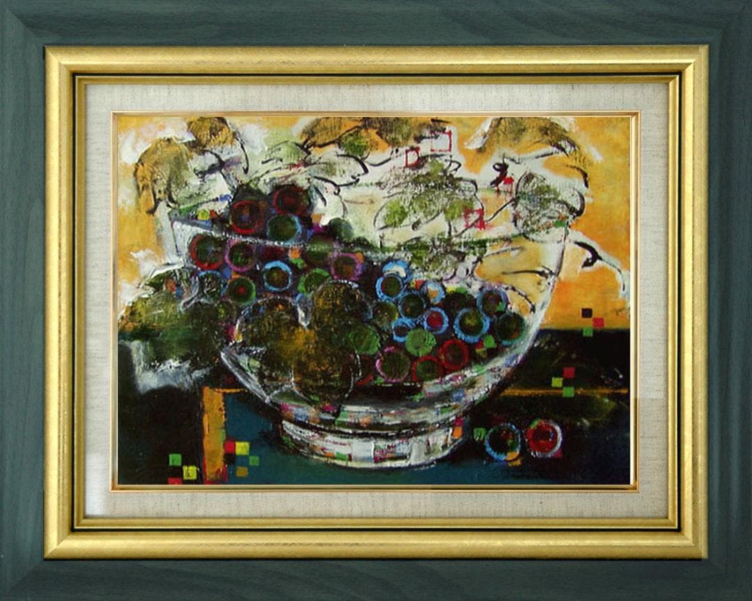 油絵 絵 絵画 インテリア uF6-061203 静物 果物 ぶどう - メルカリ