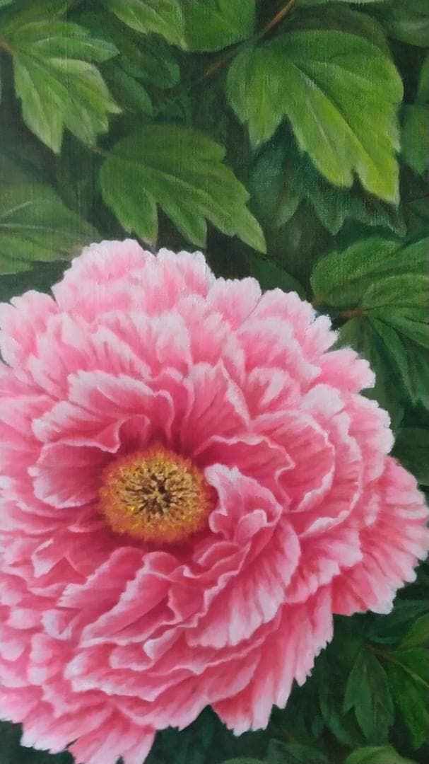 牡丹」絵画 油彩画 油絵 植物画F12号 原画