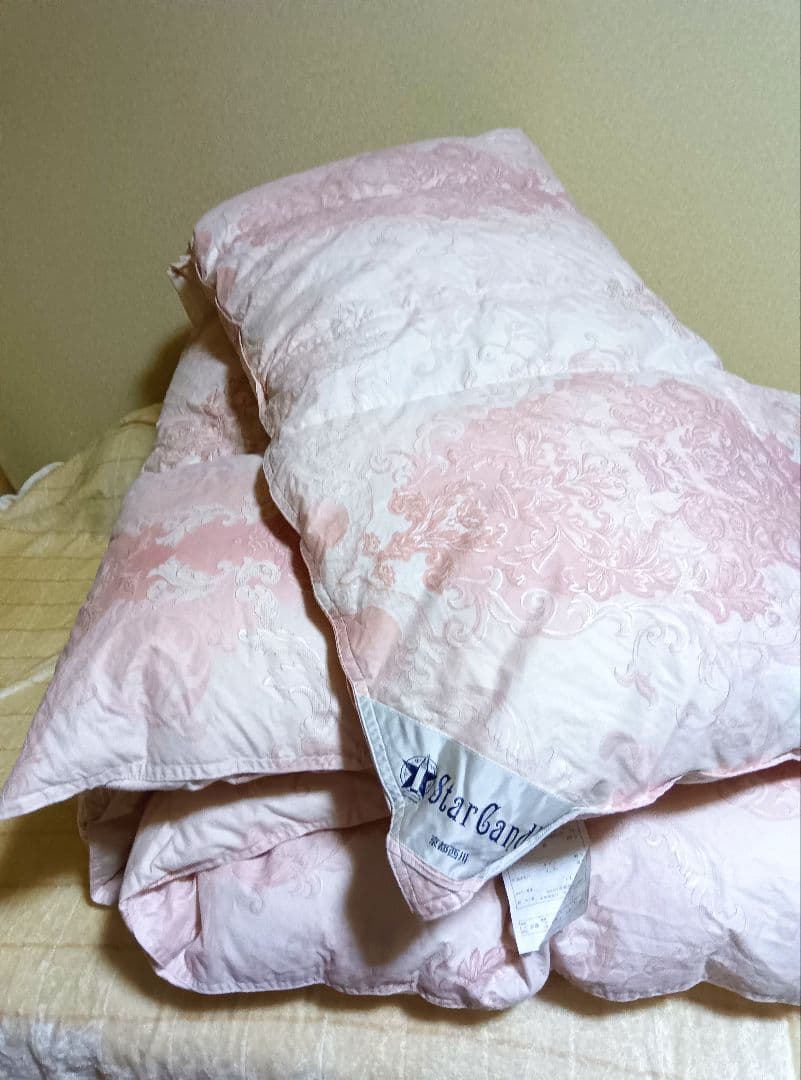 京都西川 StarCandy ピンク花柄羽毛掛け布団 ダブル190x210cm
