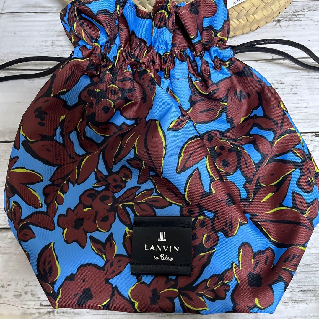 なつび様専用 新品 ランバンオンブルー かごバッグ 巾着型
