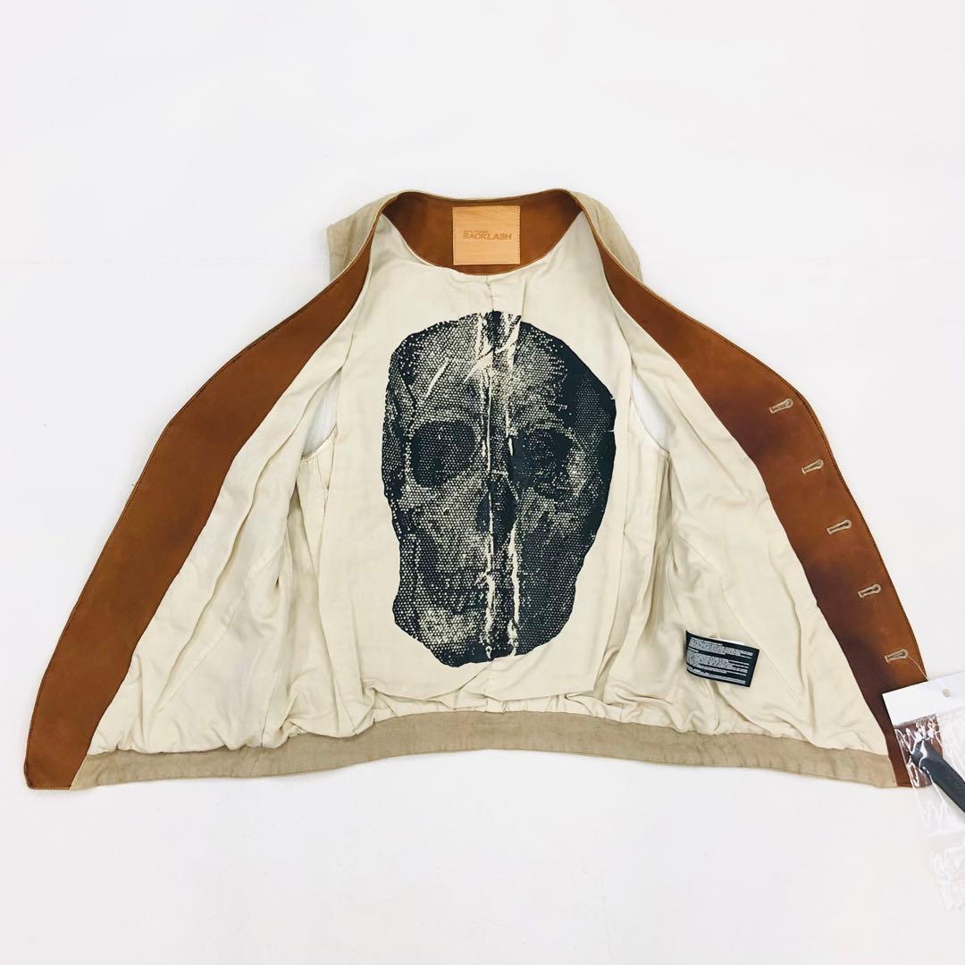 1439 BACKLASH バックラッシュ ベスト スカル 髑髏 牛革 麻 M - メルカリ