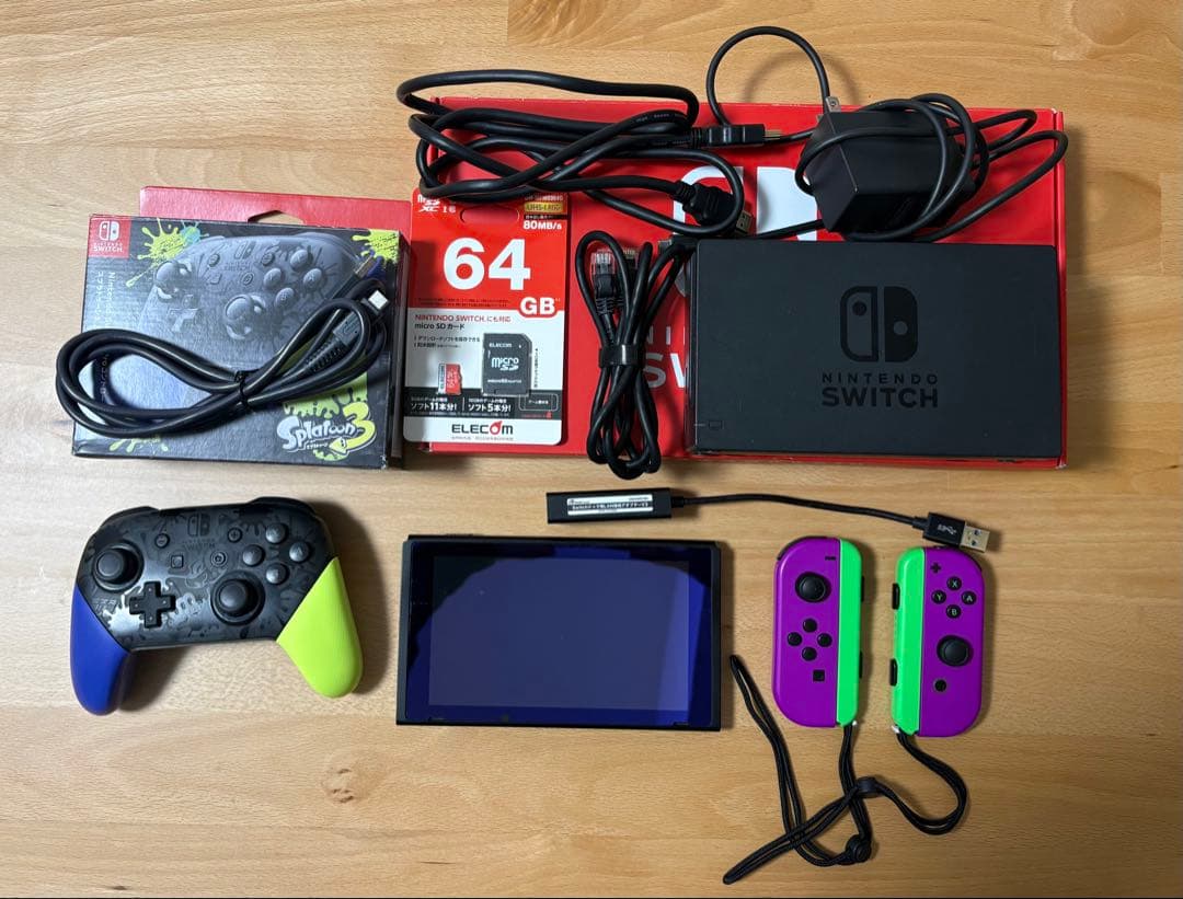 Switch本体 無印フルセット プロコンスプラ3 SDカード64GB Nintendo Switch Proコントローラー スプラトゥーン3エディション