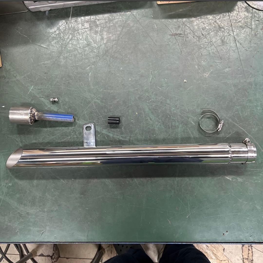 ワンオフ SR400 ショート菅 ドラッグパイプスラッシュカットマフラー