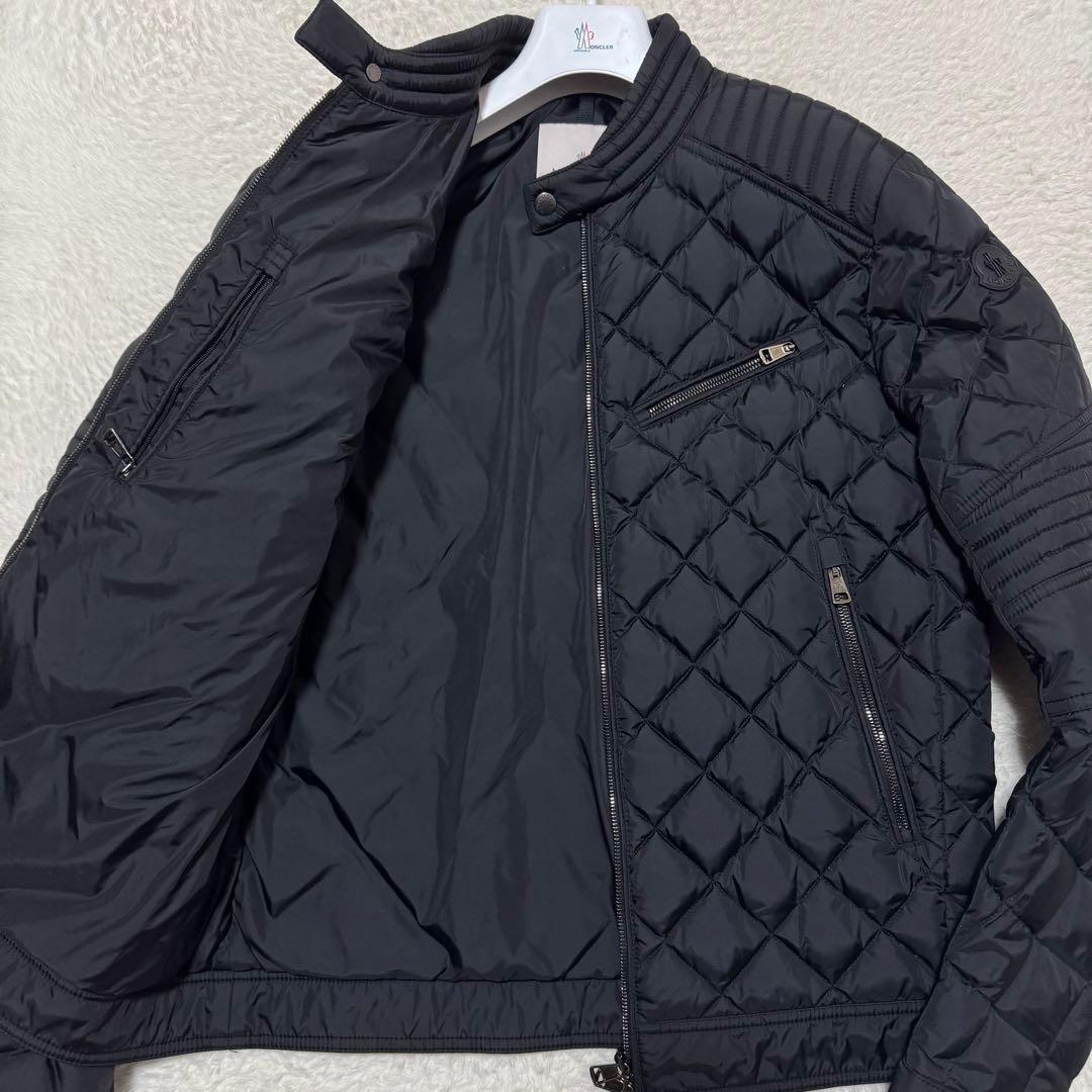 超希少4サイズ！モンクレール BREITMAN ライダース ダウンジャケット 黒
