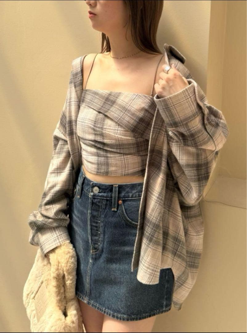 snidel ネルシャツ & ネルチェックキャミソール セット - メルカリ