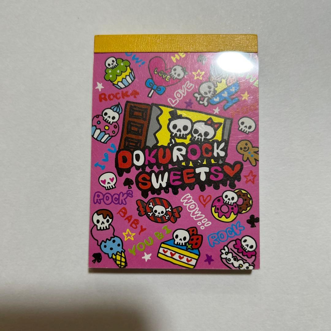 平成レトロ DOKUROCK SWEETS ドクロ ミニメモ メモ帳 - メルカリ