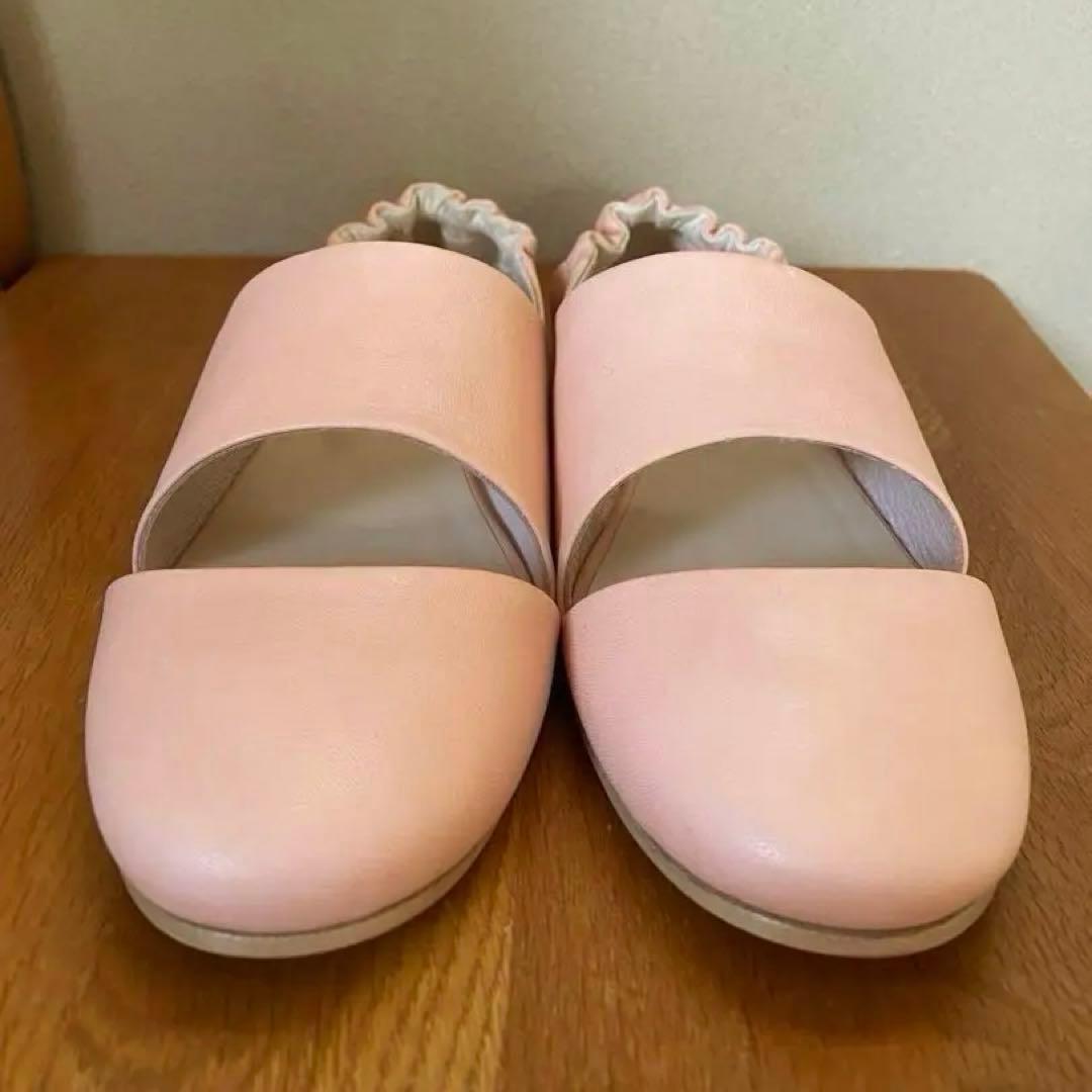 ミナペルホネン 本革シューズ（38・24cm 細身） ピンク 試着のみ